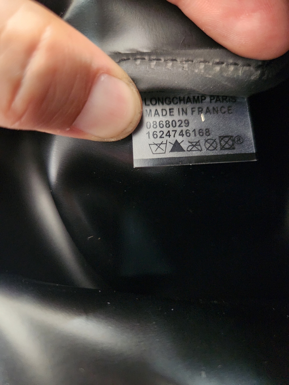 Longchamp Black Nylon Backpack with Fold-Over Flap - Picture 8 of 9